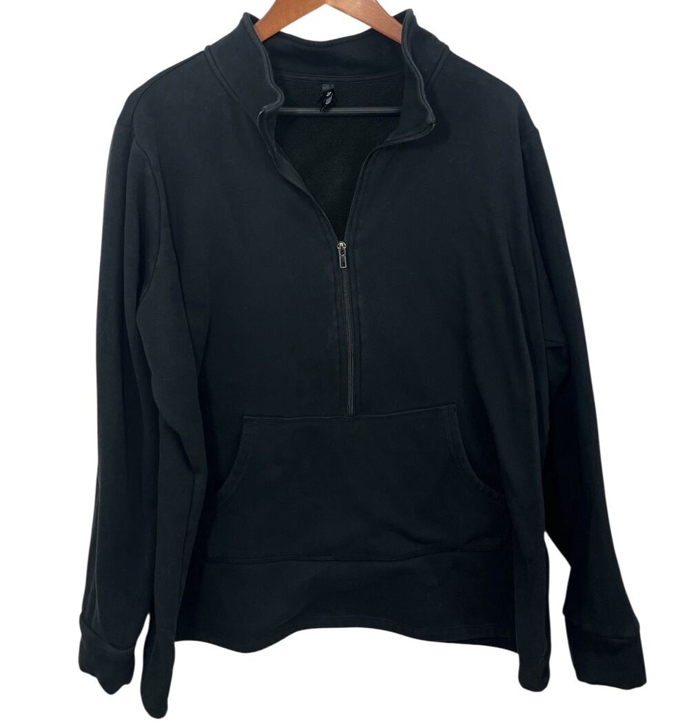 Torrid Sleep Fleece 1/2 Zip Pullover Sweatshirt 2X Black Pouch Pocket Mock Neck